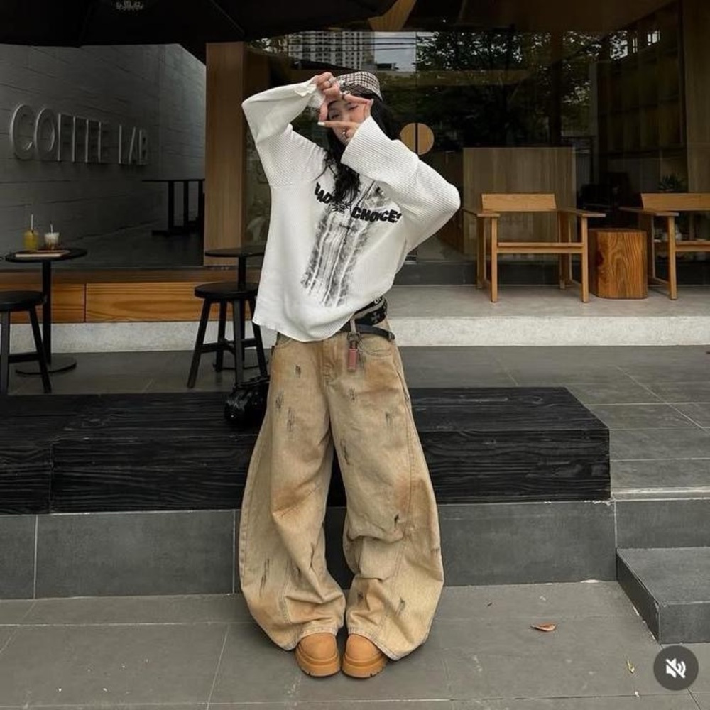 BAD CHOICES - Wide-leg Balloon Jeans